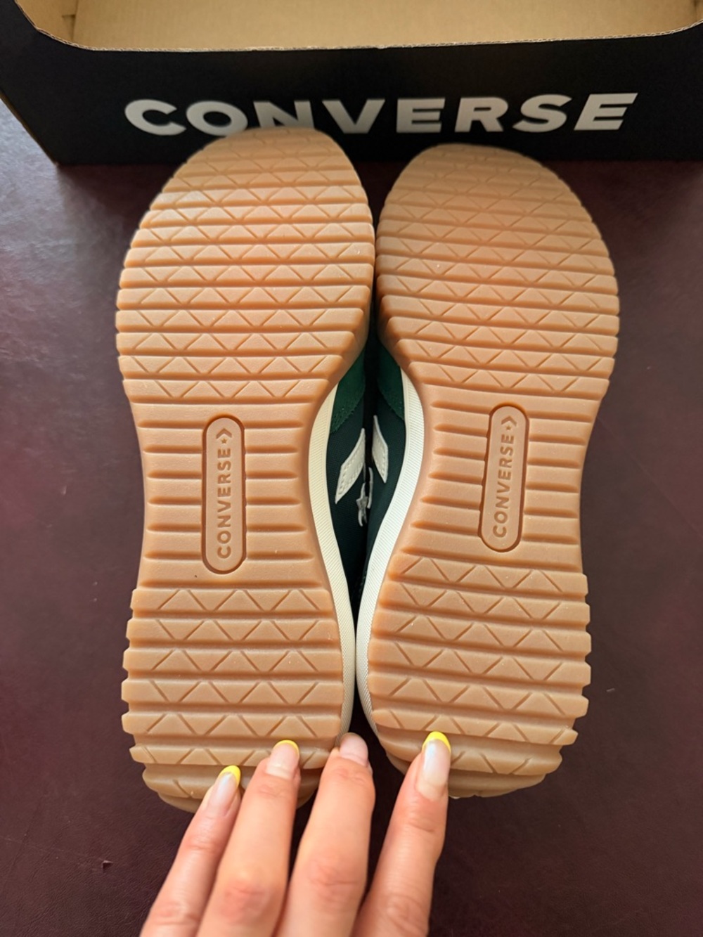 Converse Dark Green Suede Low-Top Sneakers with White Trim unisex men 6.5 women8 - Picture 4 of 7